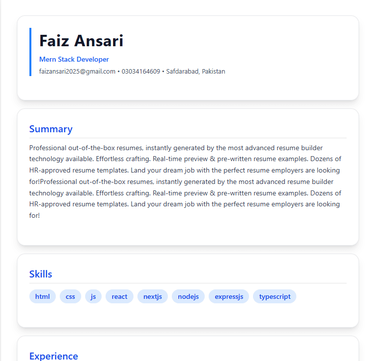 Resume template 2